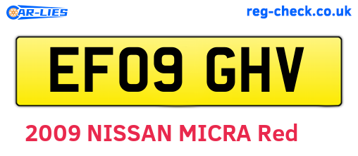 EF09GHV are the vehicle registration plates.