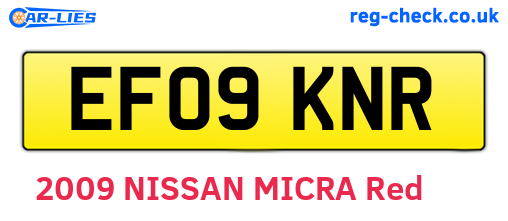 EF09KNR are the vehicle registration plates.