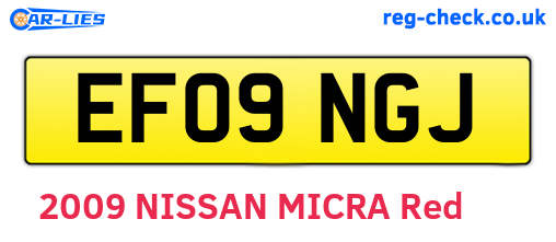 EF09NGJ are the vehicle registration plates.
