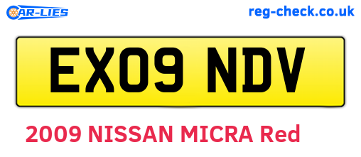 EX09NDV are the vehicle registration plates.