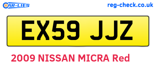 EX59JJZ are the vehicle registration plates.