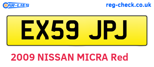 EX59JPJ are the vehicle registration plates.