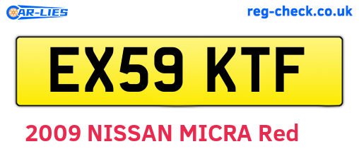 EX59KTF are the vehicle registration plates.