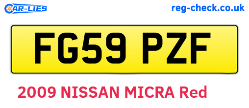 FG59PZF are the vehicle registration plates.