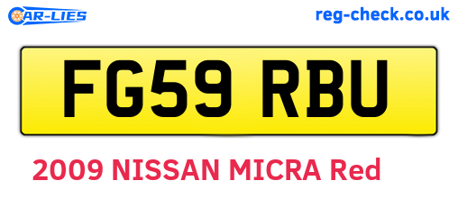 FG59RBU are the vehicle registration plates.