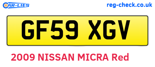 GF59XGV are the vehicle registration plates.
