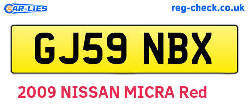 GJ59NBX are the vehicle registration plates.