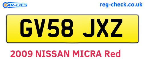 GV58JXZ are the vehicle registration plates.