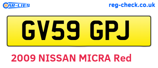 GV59GPJ are the vehicle registration plates.