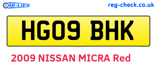 HG09BHK are the vehicle registration plates.
