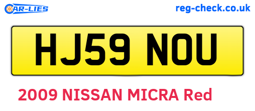 HJ59NOU are the vehicle registration plates.