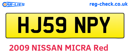 HJ59NPY are the vehicle registration plates.