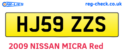 HJ59ZZS are the vehicle registration plates.