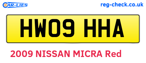 HW09HHA are the vehicle registration plates.