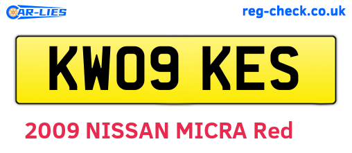 KW09KES are the vehicle registration plates.