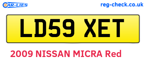 LD59XET are the vehicle registration plates.
