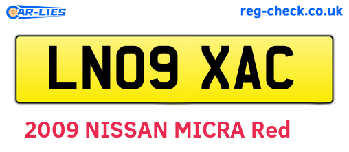 LN09XAC are the vehicle registration plates.