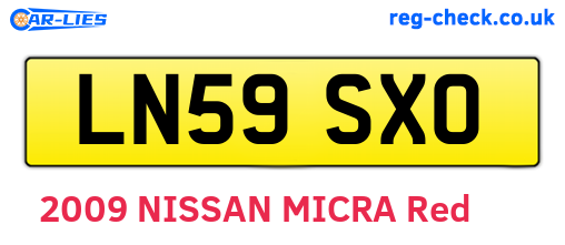 LN59SXO are the vehicle registration plates.