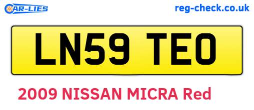 LN59TEO are the vehicle registration plates.