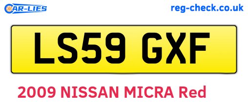 LS59GXF are the vehicle registration plates.