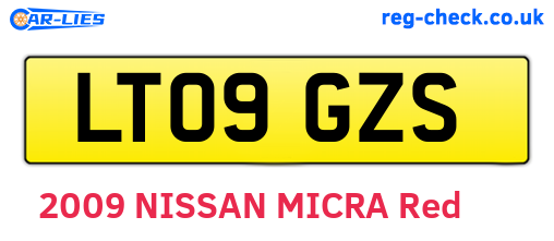 LT09GZS are the vehicle registration plates.