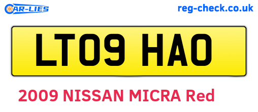 LT09HAO are the vehicle registration plates.