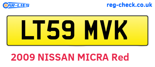 LT59MVK are the vehicle registration plates.