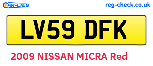 LV59DFK are the vehicle registration plates.