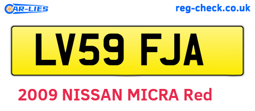 LV59FJA are the vehicle registration plates.