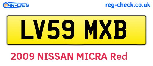 LV59MXB are the vehicle registration plates.