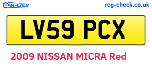 LV59PCX are the vehicle registration plates.