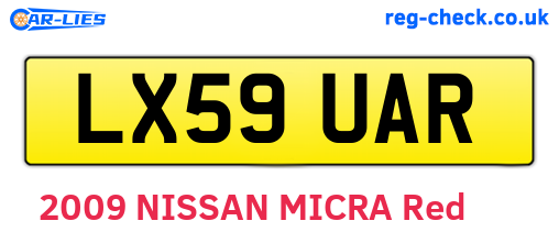 LX59UAR are the vehicle registration plates.