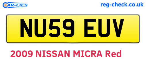 NU59EUV are the vehicle registration plates.