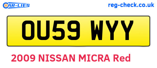 OU59WYY are the vehicle registration plates.
