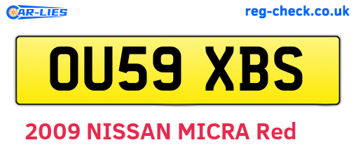 OU59XBS are the vehicle registration plates.