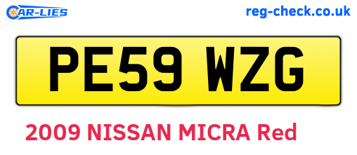 PE59WZG are the vehicle registration plates.