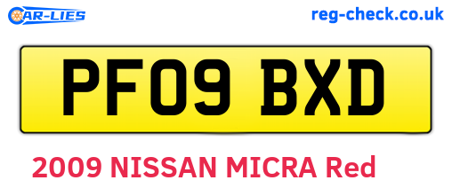 PF09BXD are the vehicle registration plates.