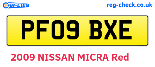 PF09BXE are the vehicle registration plates.