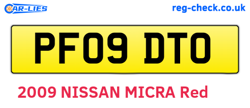 PF09DTO are the vehicle registration plates.