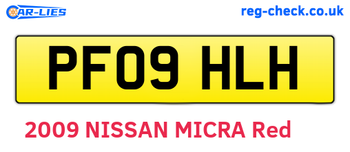 PF09HLH are the vehicle registration plates.
