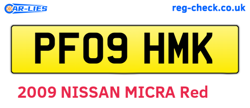 PF09HMK are the vehicle registration plates.