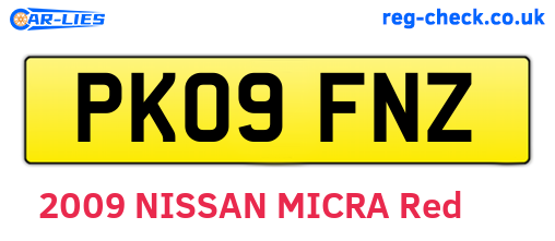 PK09FNZ are the vehicle registration plates.