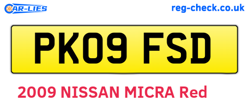 PK09FSD are the vehicle registration plates.