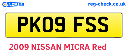 PK09FSS are the vehicle registration plates.