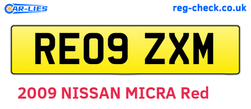 RE09ZXM are the vehicle registration plates.