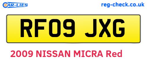RF09JXG are the vehicle registration plates.