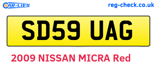 SD59UAG are the vehicle registration plates.