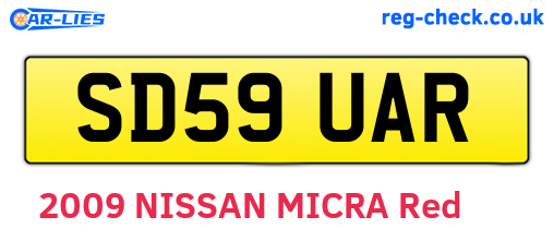 SD59UAR are the vehicle registration plates.