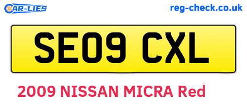 SE09CXL are the vehicle registration plates.