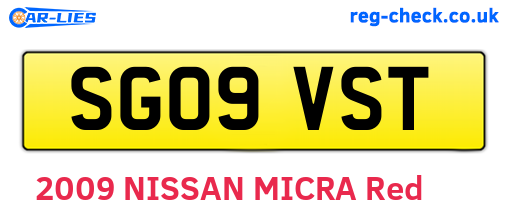SG09VST are the vehicle registration plates.